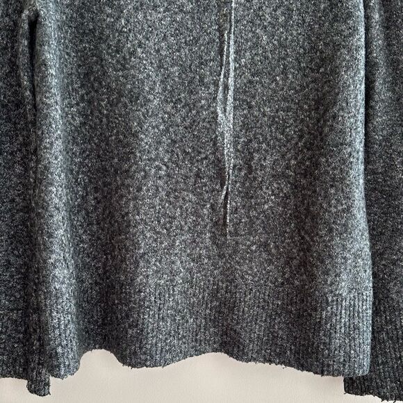 LOFT Marbled Grey Cowl Neck Sweater with Drawstring Tie, Size Medium - Picture 10 of 16